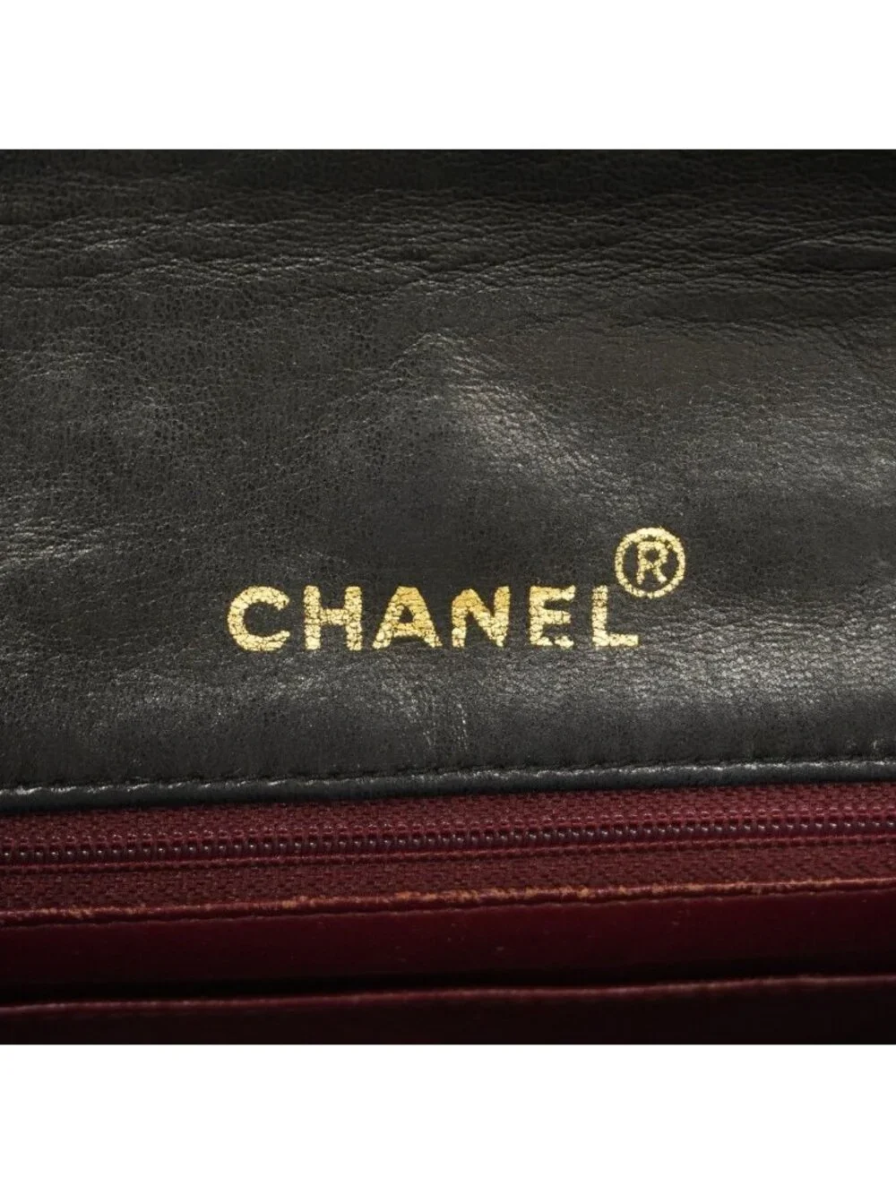 Chanel Shoulder Bag Quilted Lambskin Black Gold